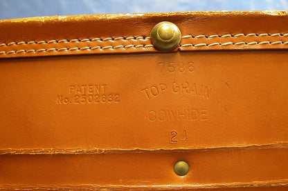 Vintage 1930 - 1940 PLATT GUARDSMAN Leather Suitcase Hard Case Luggage Tan - FranksFunkyStuff