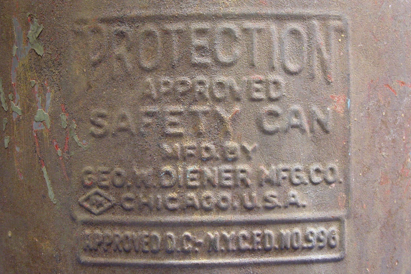 Vintage 1930's - 1940's Fuel can, Protection Approved Safety Can - FranksFunkyStuff