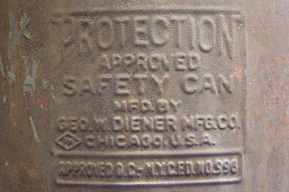 Vintage 1930's - 1940's Fuel can, Protection Approved Safety Can - FranksFunkyStuff
