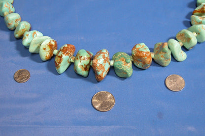 Vintage 1970's Navajo Turquoise Necklace Chunky - FranksFunkyStuff