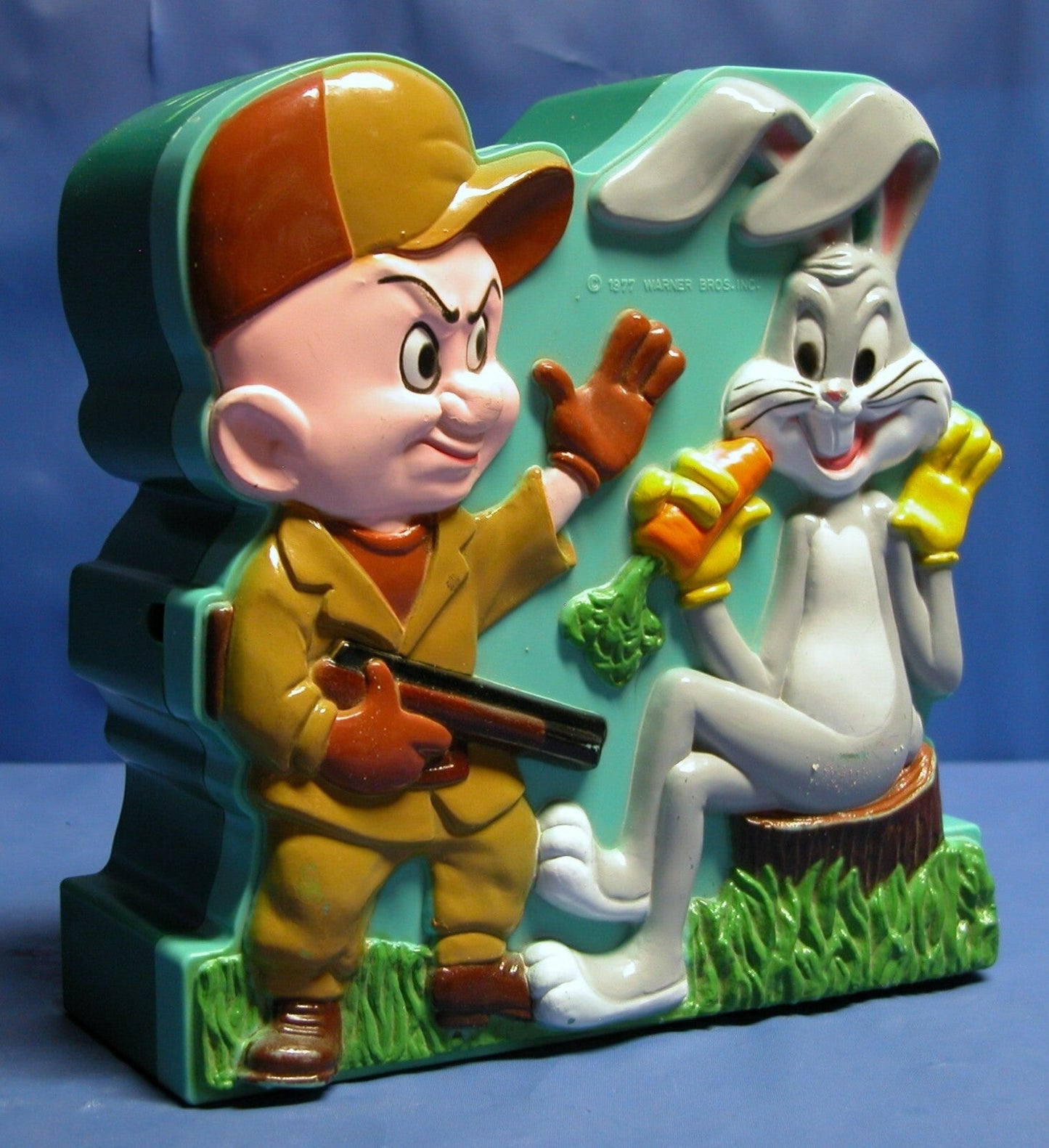 Vintage 1977 Warner Bros Bugs Bunny Elmer Fudd Talking Bank - FranksFunkyStuff