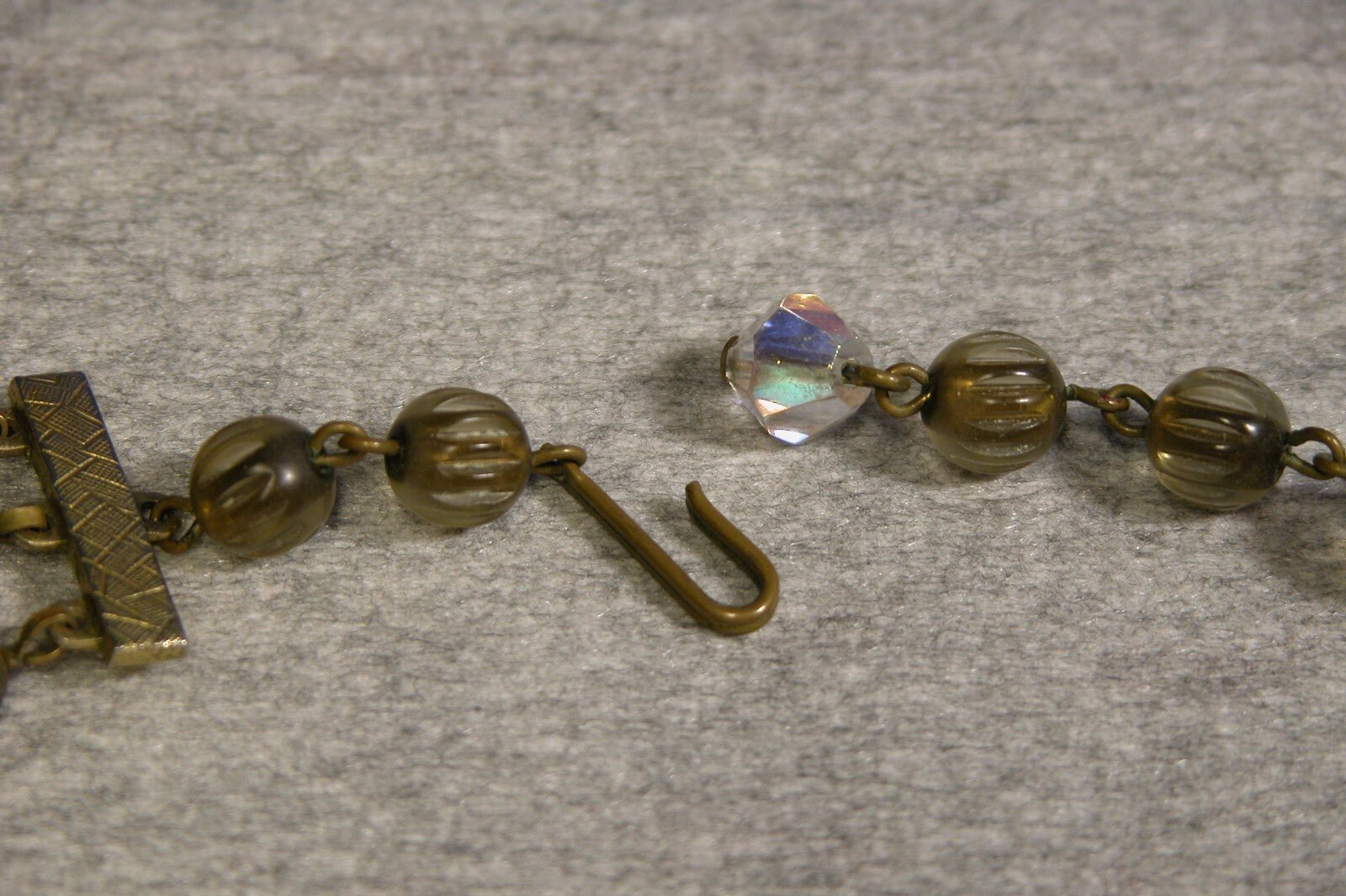 Vintage Costume Jewelry 1950's Tri Strand Necklace and Earring Set - FranksFunkyStuff