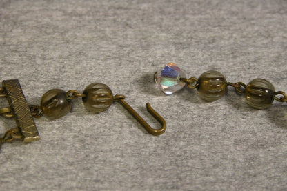 Vintage Costume Jewelry 1950's Tri Strand Necklace and Earring Set - FranksFunkyStuff