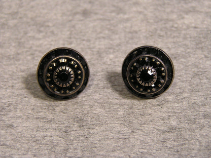 Vintage Ear Ring Studs with Black stones - FranksFunkyStuff