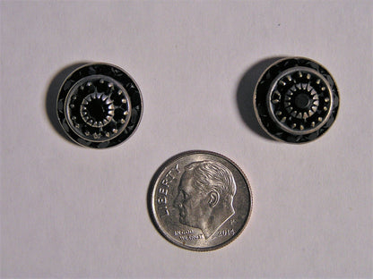 Vintage Ear Ring Studs with Black stones - FranksFunkyStuff