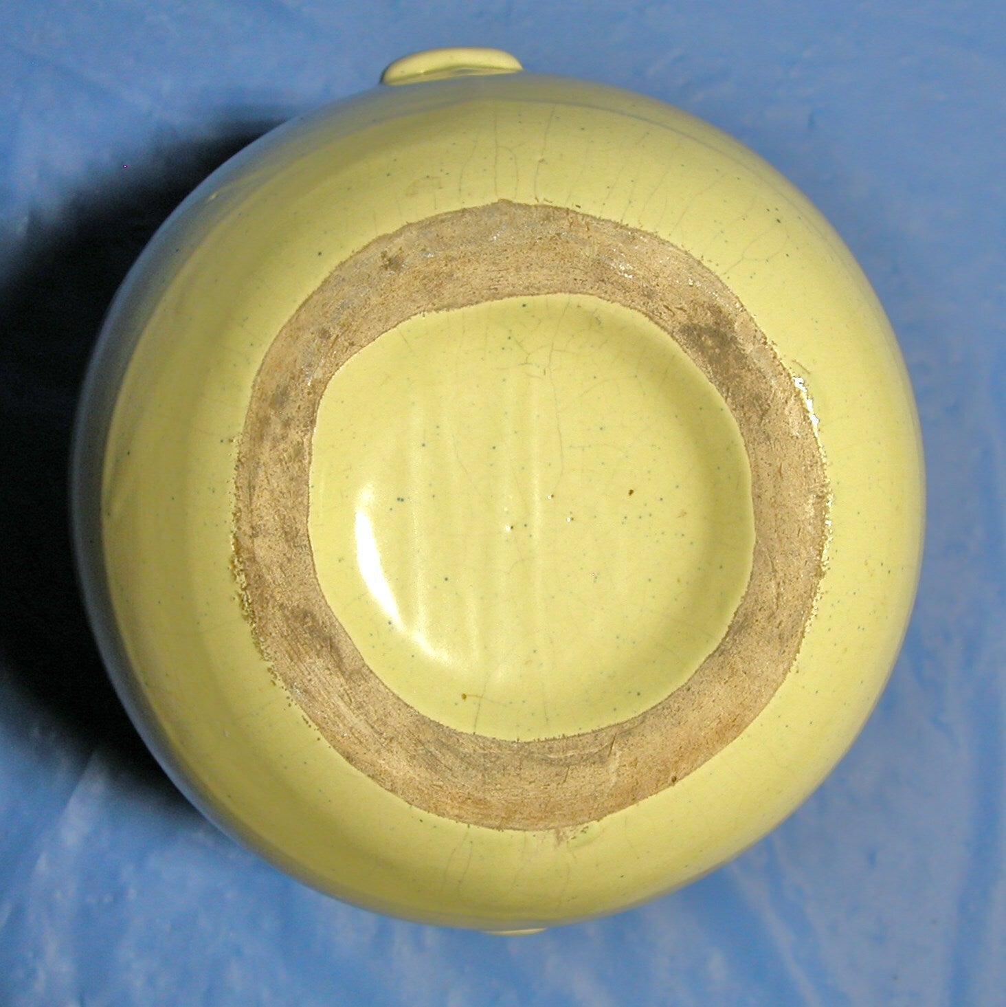 Vintage Pottery Yellow tilt ball water pitcher with ice lip - FranksFunkyStuff