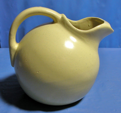 Vintage Pottery Yellow tilt ball water pitcher with ice lip - FranksFunkyStuff