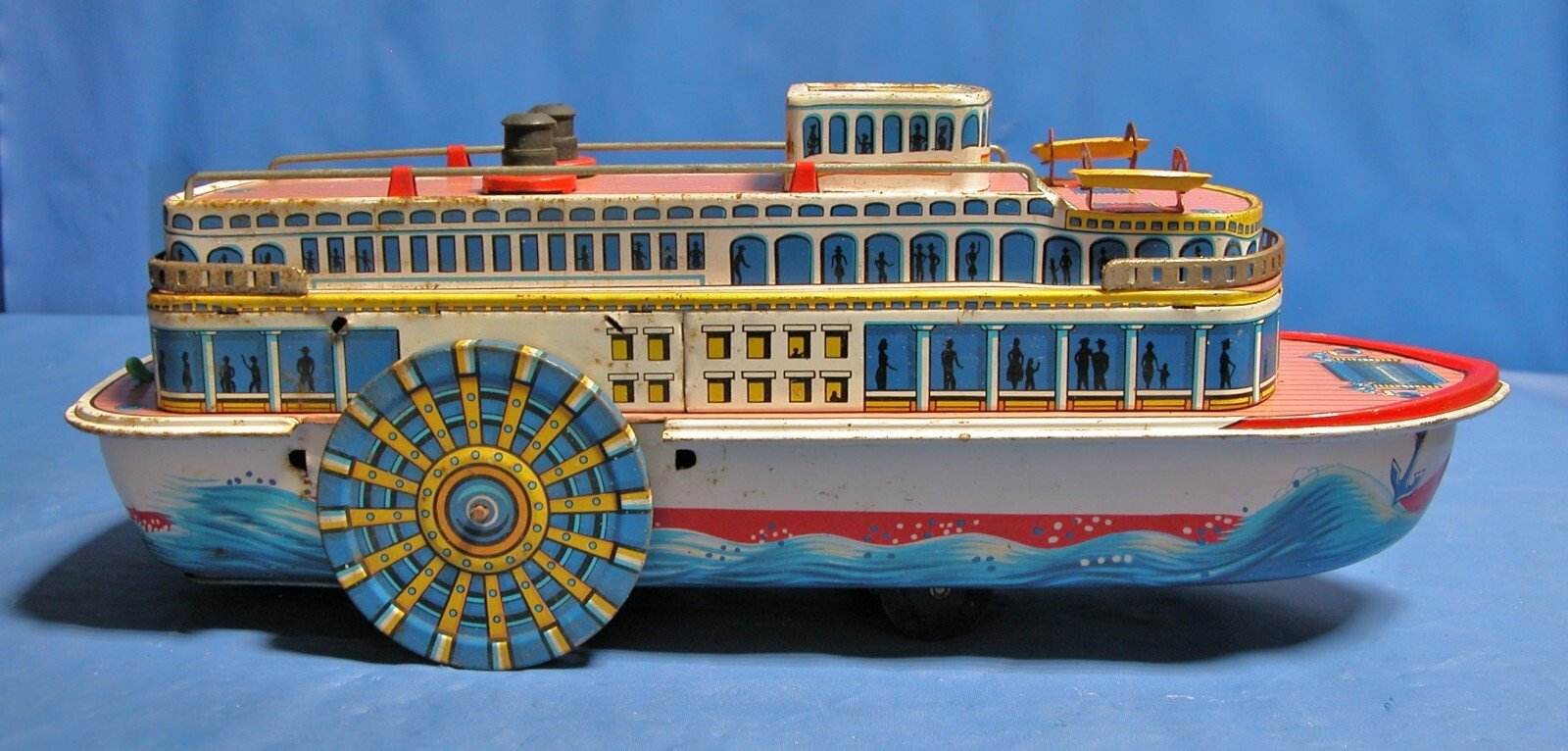 VINTAGE SHOWBOAT 1960'S MODERN TOY CO. JAPAN BATTERY OPERATED - FranksFunkyStuff