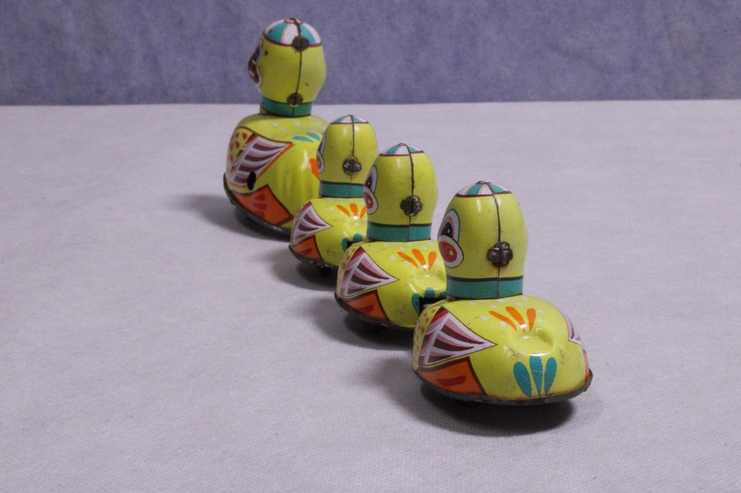 Vintage Wind-up Tin Toy "Mother Duck and Three Ducklings" - FranksFunkyStuff