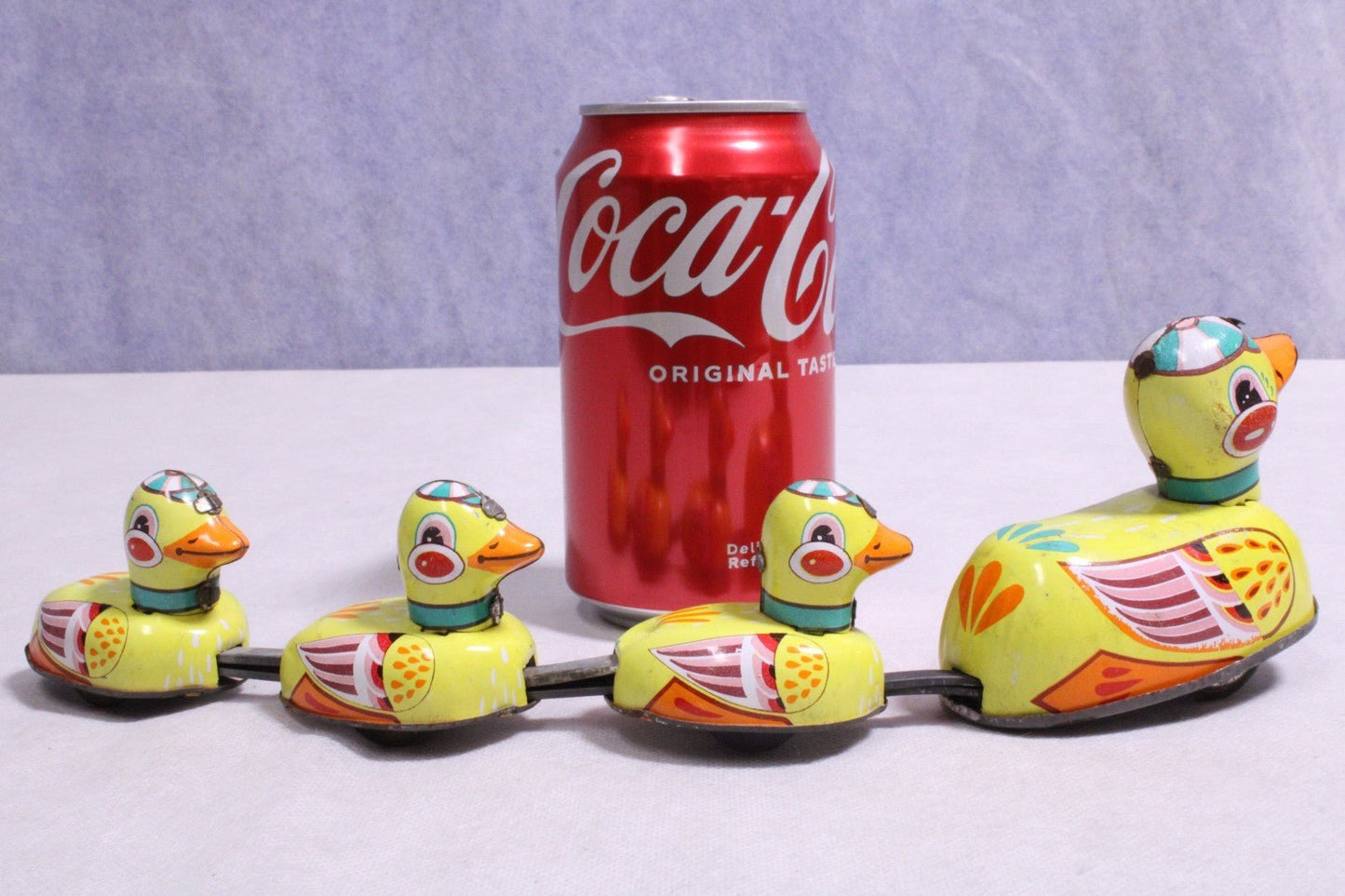 Vintage Wind-up Tin Toy "Mother Duck and Three Ducklings" - FranksFunkyStuff