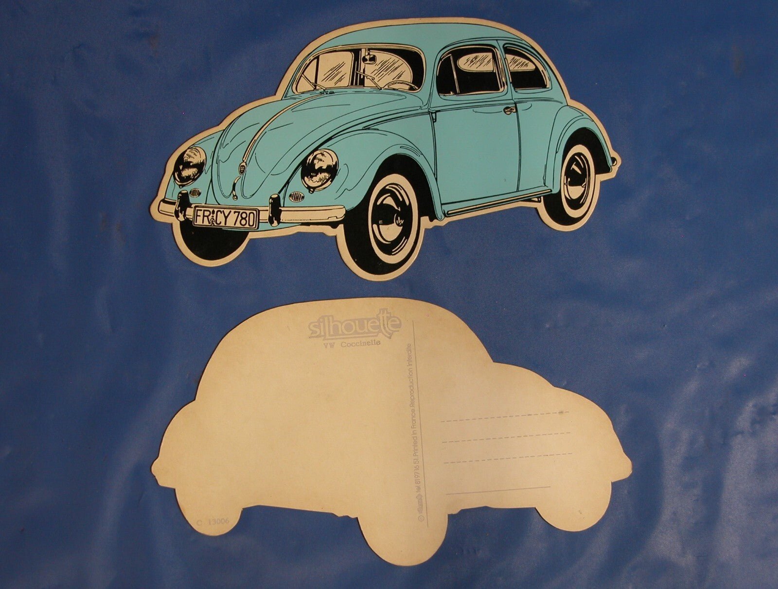VW Vintage Die Cut 1950's Volkswagen Bug Oval Window Post Card - FranksFunkyStuff
